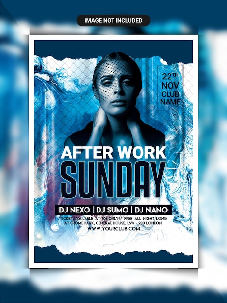 Depois do trabalho, modelo de panfleto para festa de domingo
