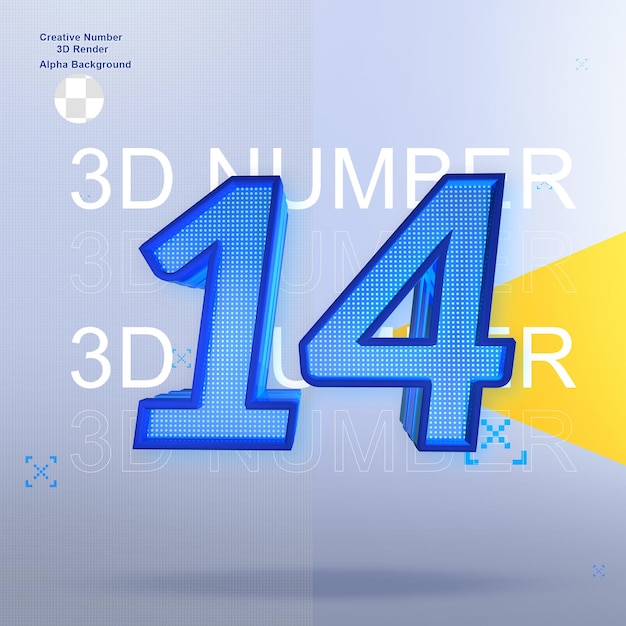 Deporte creativo 3d elemento número 14 para el diseño.