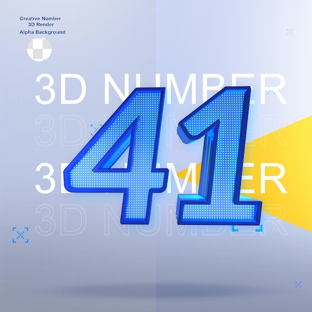 Deporte creativo 3d elemento número 41 para diseño.