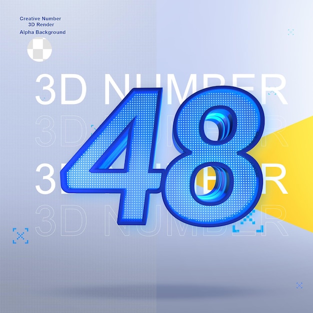 Deporte creativo elemento 3d number48 para diseño.