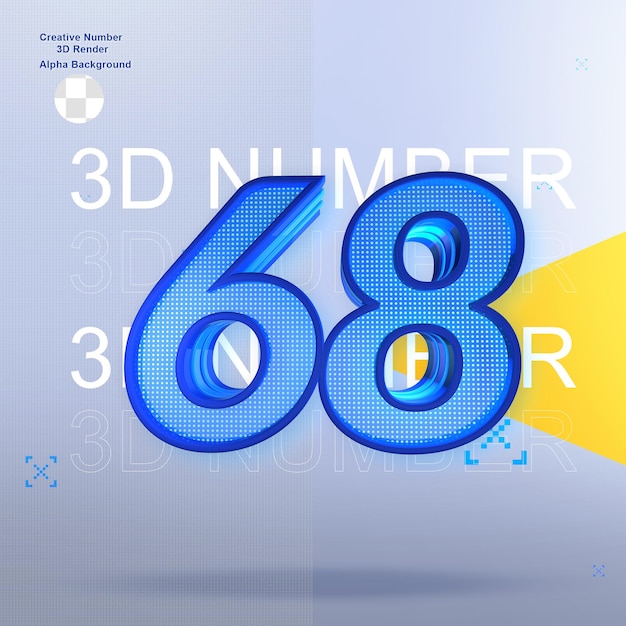 Deporte creativo elemento 3d number68 para diseño.