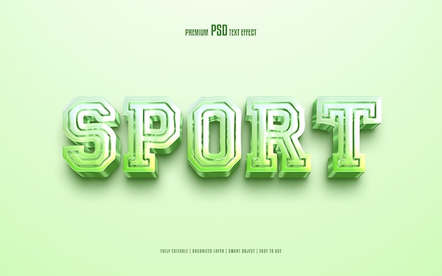 Deporte efecto de texto psd premium totalmente editable