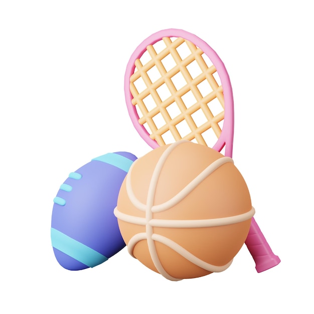 Deporte icono 3d para la educación