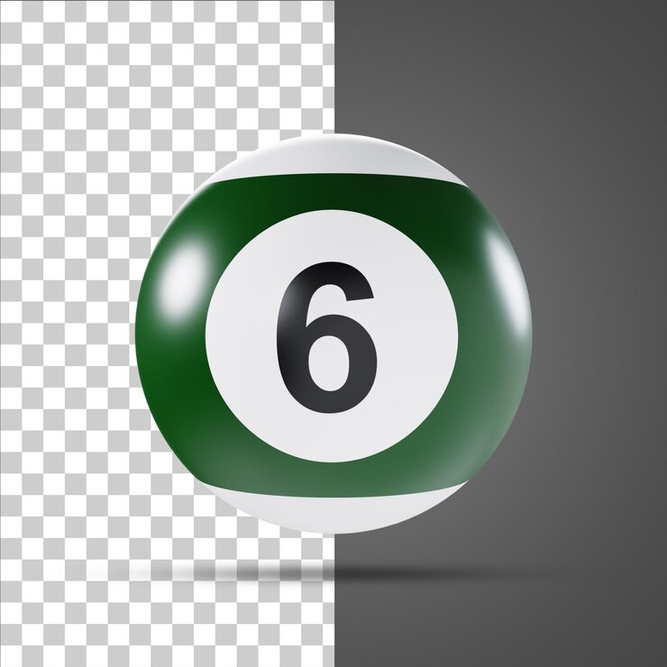 PSD deporte piscina bola seis 3d ilustración
