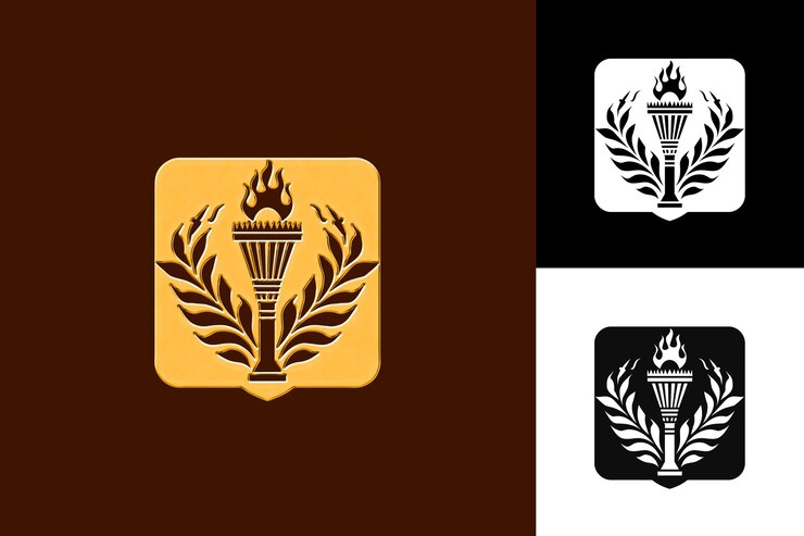 PSD deportes indonesios con icono de cresta con un diseño vectorial abstracto inspirado en la cultura de la imagen estilizada
