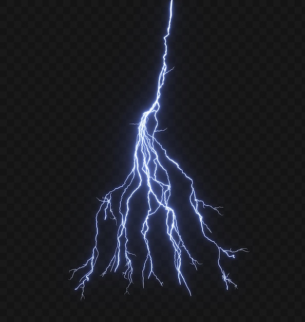 Der Donner, die elektrische Kraft, die auf durchsichtigen Hintergründen leuchtet, 3D-Rendering png