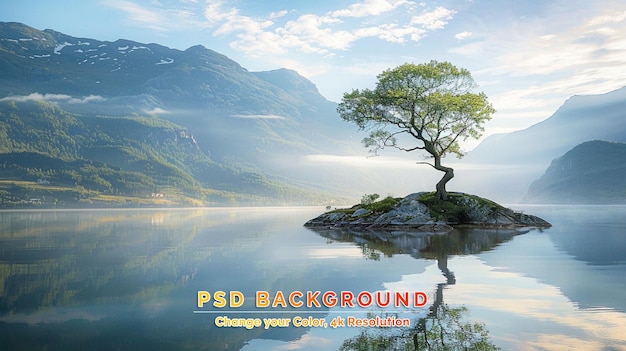 PSD der einsame baum im snowdonia-nationalpark