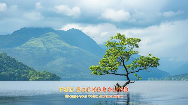 Der einsame baum im snowdonia-nationalpark