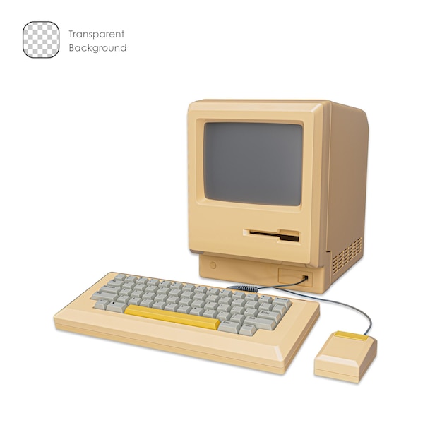 Der erste Computer der Welt Alter Vintage-Desktop-Computer mit Maus und Tastatur Retro-Technologie