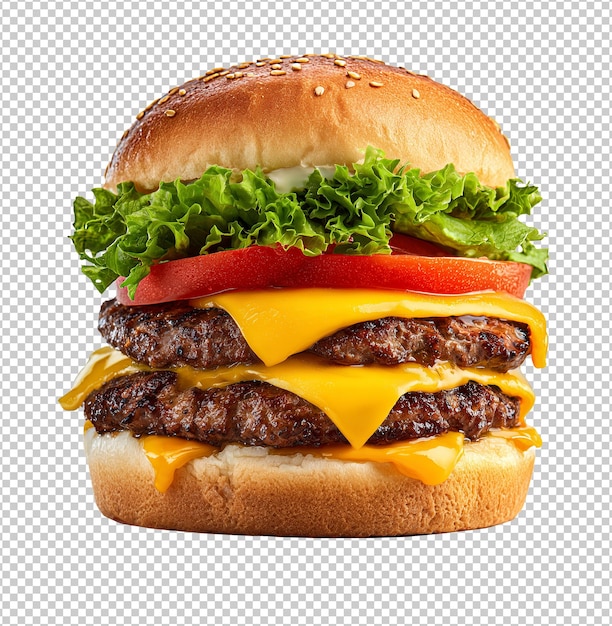 Der köstliche Doppel-Cheeseburger mit frischen Zutaten Png