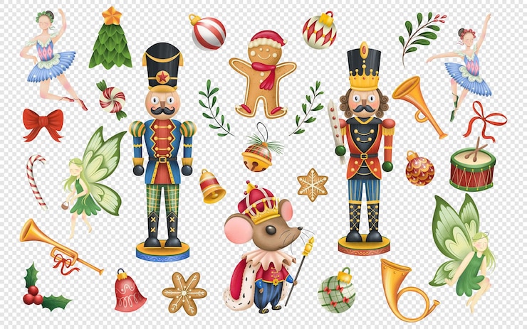 PSD der nussknacker weihnachten clipart illustrationen