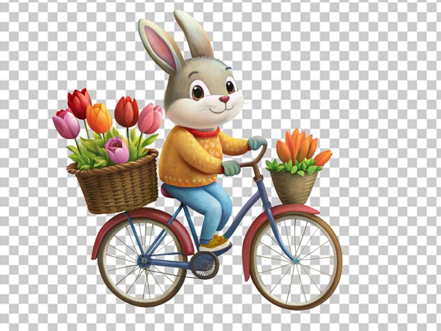 PSD der osterhase fährt fahrrad