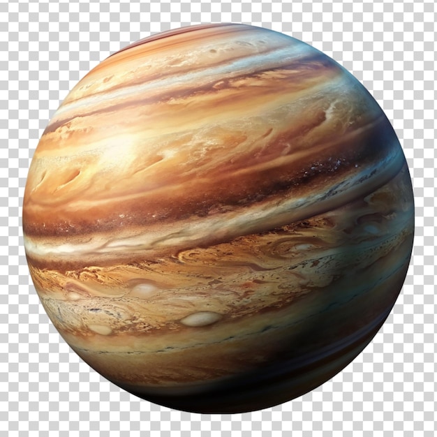 PSD der planet jupiter ist auf einem durchsichtigen hintergrund isoliert.