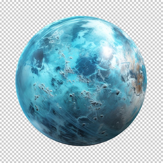 PSD der planet uranus ist auf durchsichtigem hintergrund isoliert.