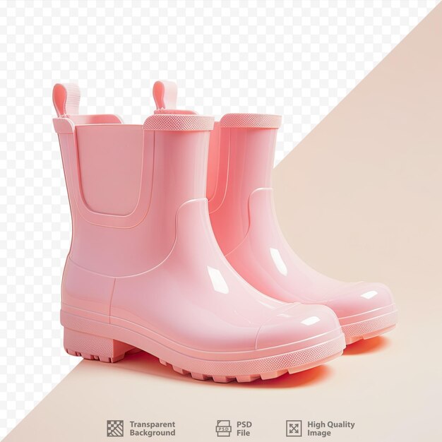 PSD der transparente hintergrund zeigt damen-regenstiefel