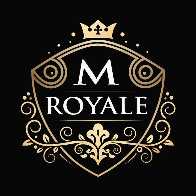 Le dernier logo M de luxe vecteur avec couleur dorée Logo M de monogramme minimaliste moderne de luxe
