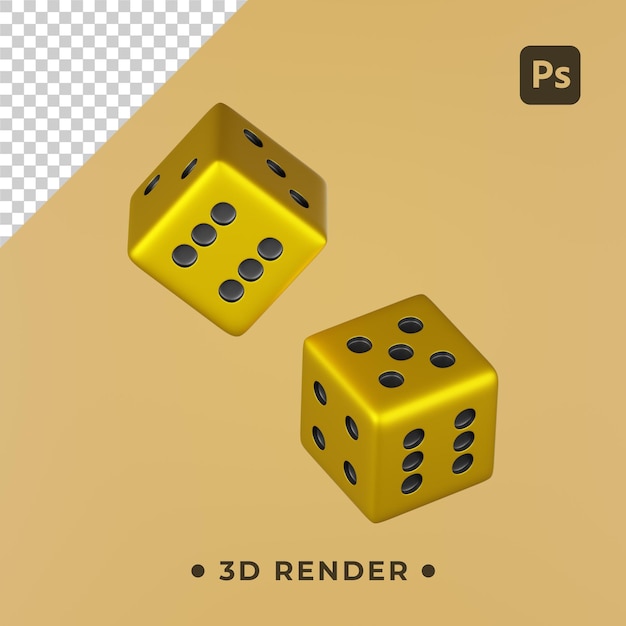 Dés d'or 3D