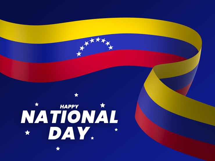 Desain elemen bendera Venezuela, banner hari kemerdekaan nasional, pita psd