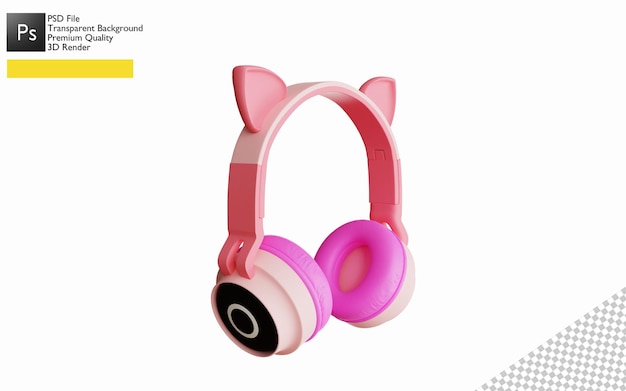 Desain headphone renderização 3d para maquete de produto