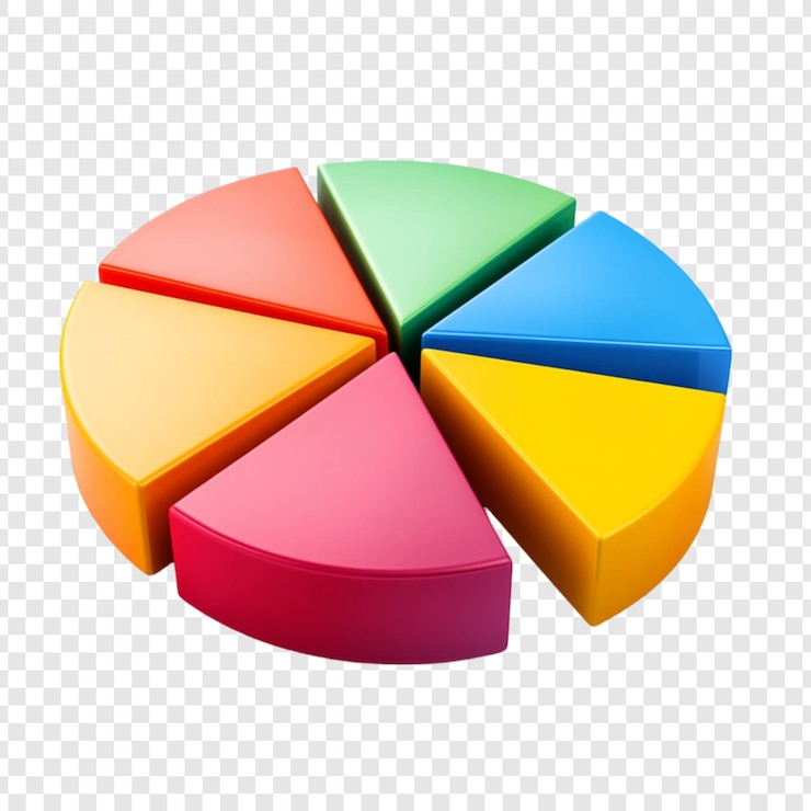 PSD desain infografis visualisasi data diagram lingkaran 3d penuh warna