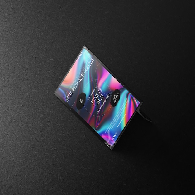 Desain mockup elemen editorial dengan efek holografik