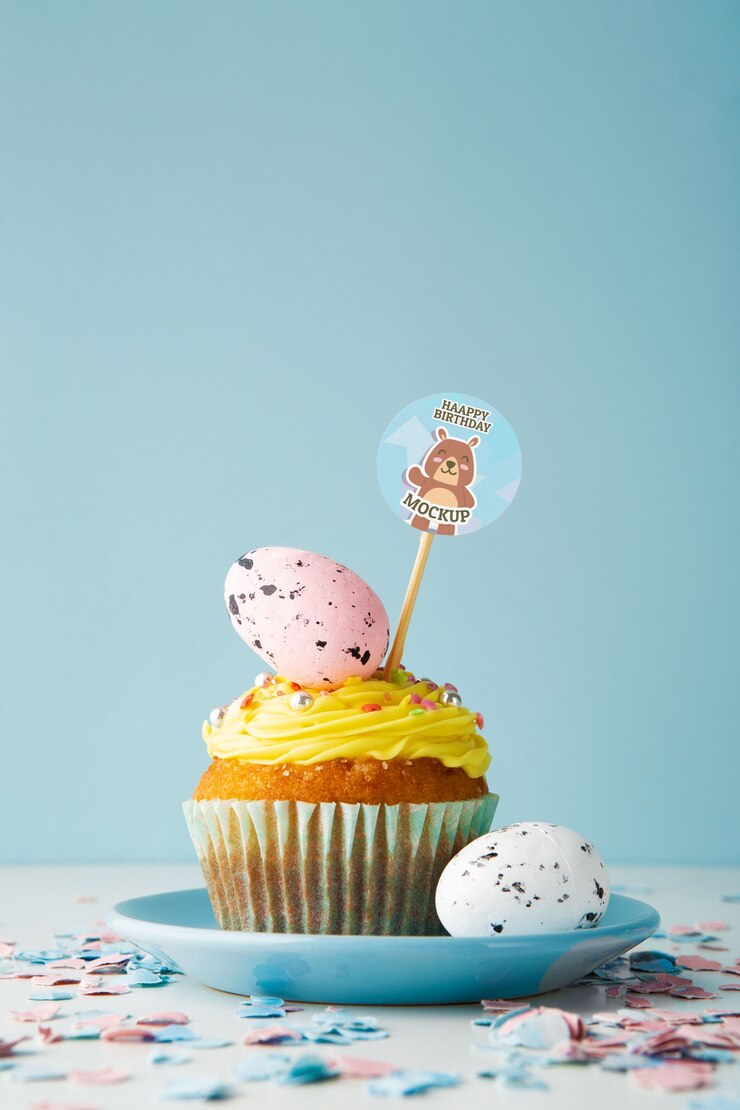 PSD desain mockup hiasan kue