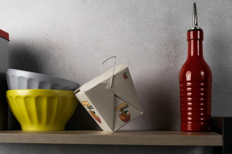 PSD desain mockup kemasan mi ramen instan
