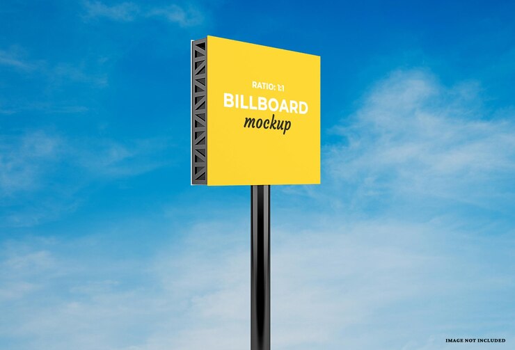 desain mockup papan reklame dengan warna yang dapat diubah
