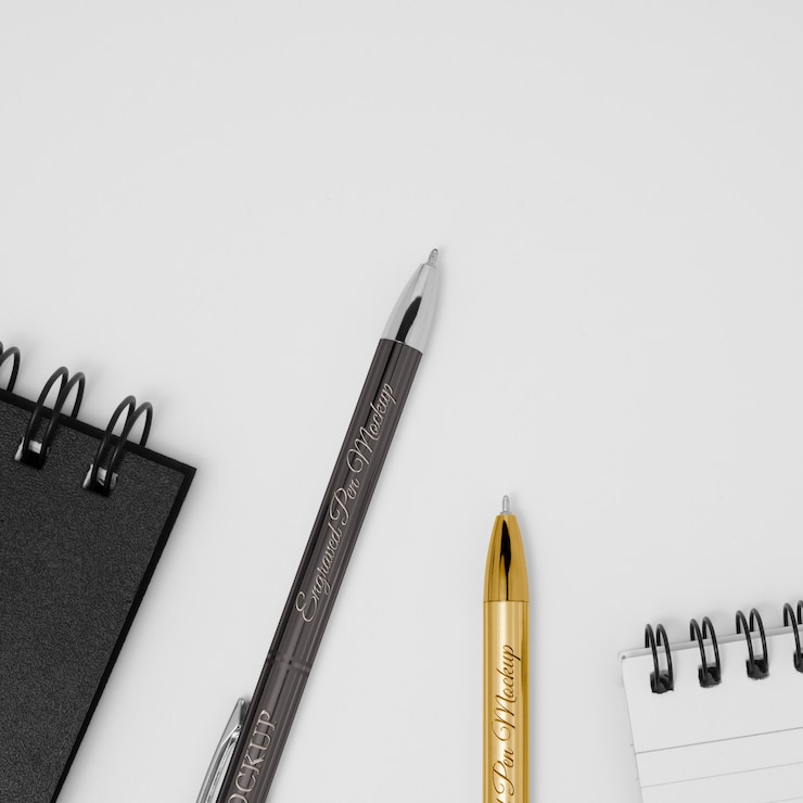 PSD desain mockup pena elegan