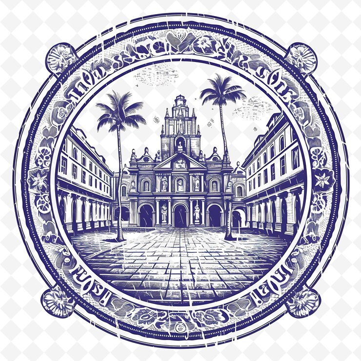 PSD desain stempel png stempel kota menawan yang mencatat kemegahan global