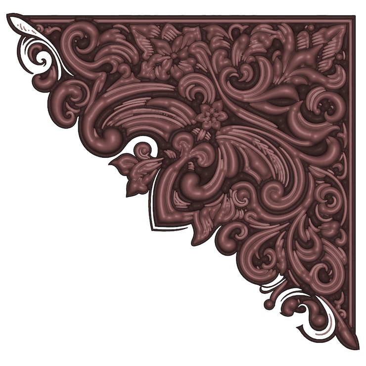 PSD desain sudut floral ornate