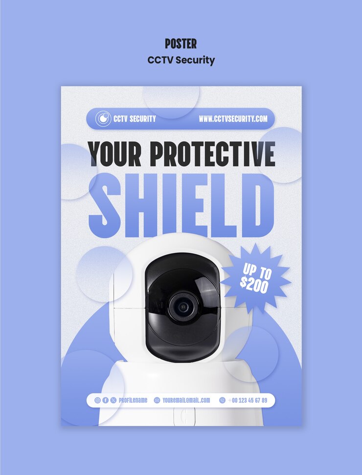 PSD desain templat keamanan cctv