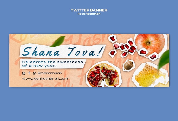 PSD desain templat rosh hashanah