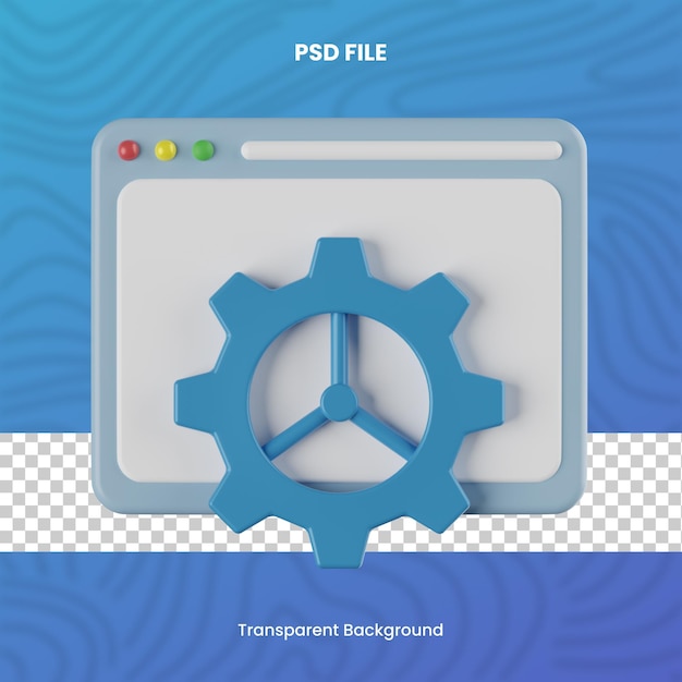 PSD desarrollo de sitios web 3d con fondo transparente renderización de alta calidad