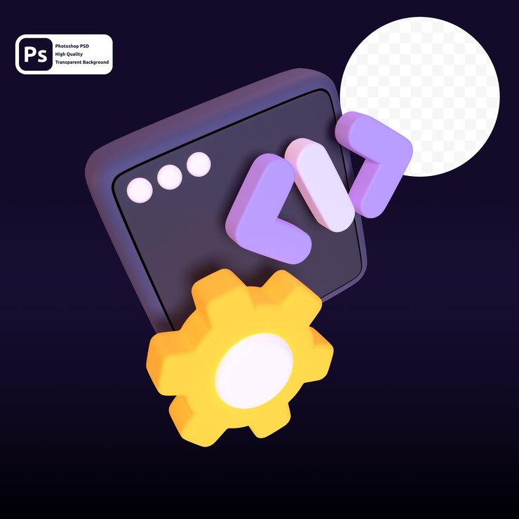 PSD desarrollo de software en render 3d para presentación web de activos gráficos u otros