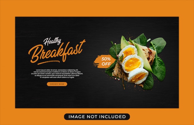Desayuno comida menú promoción venta web banner plantilla