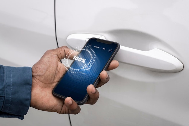 Desbloqueo de automóviles inteligentes mediante la aplicación de teléfono móvil