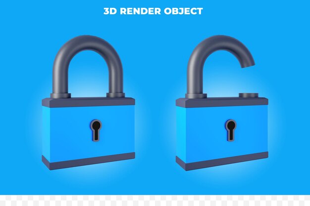 PSD desbloqueo de bloqueo de render 3d