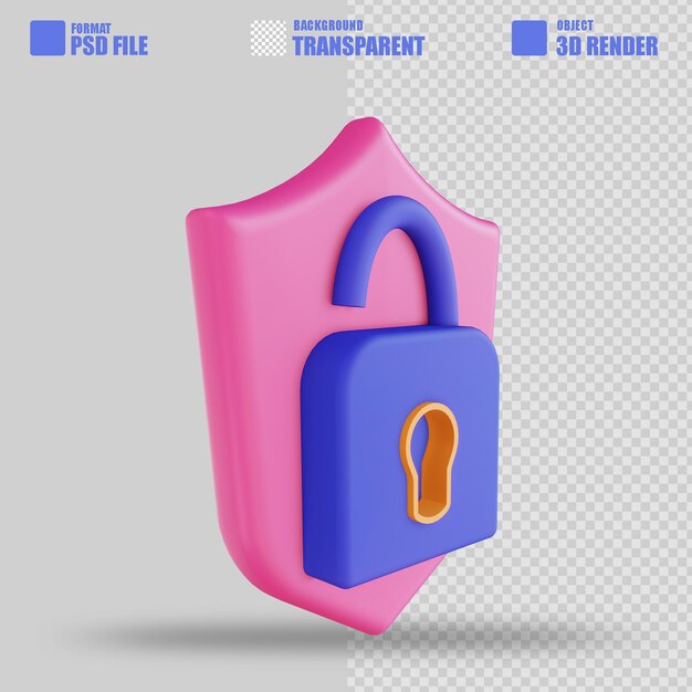 Desbloqueo de seguridad de ilustración 3D 4