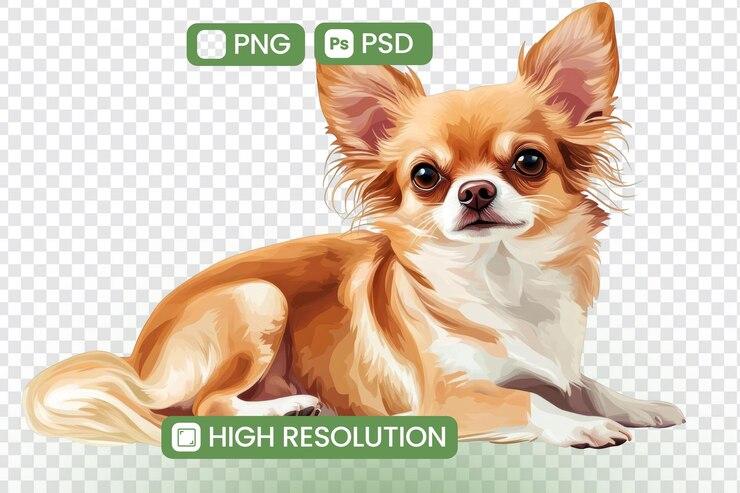 PSD descarga gratis la imagen png transparente de un lindo perro chihuahua con alta resolución