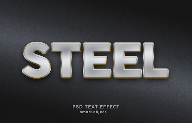 Descarga gratuita del diseño de efecto de texto PSD ACERO