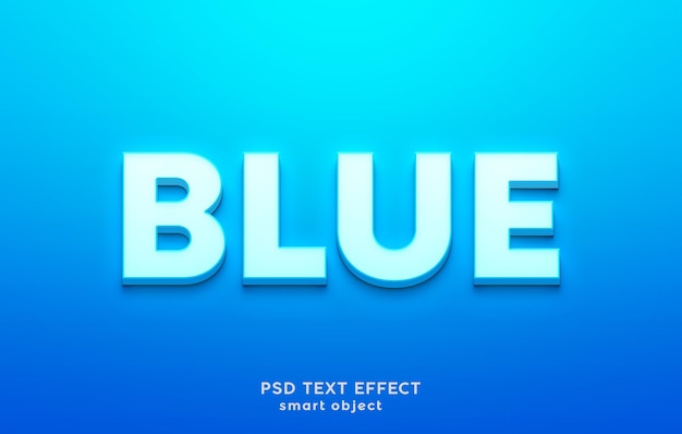 Descarga gratuita del diseño de efecto de texto PSD AZUL