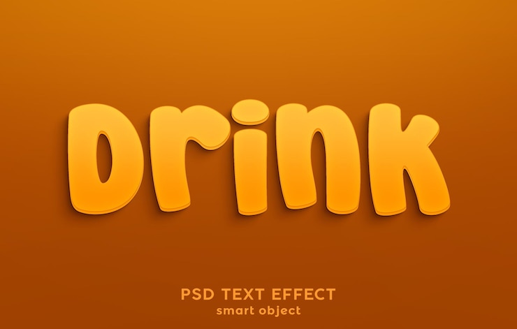 PSD descarga gratuita del diseño de efecto de texto psd de bebida