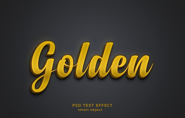 Descarga gratuita del diseño de efecto de texto PSD dorado