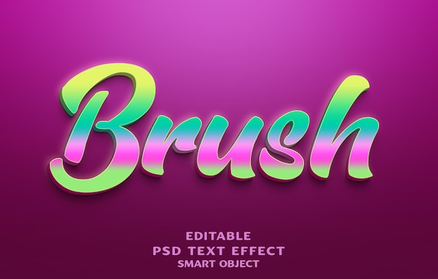 Descarga gratuita del diseño de efecto de texto PSD de pincel