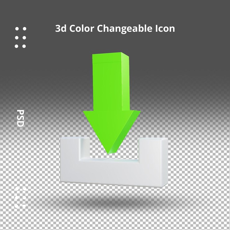 PSD descargar ahora botón ui icono 3d