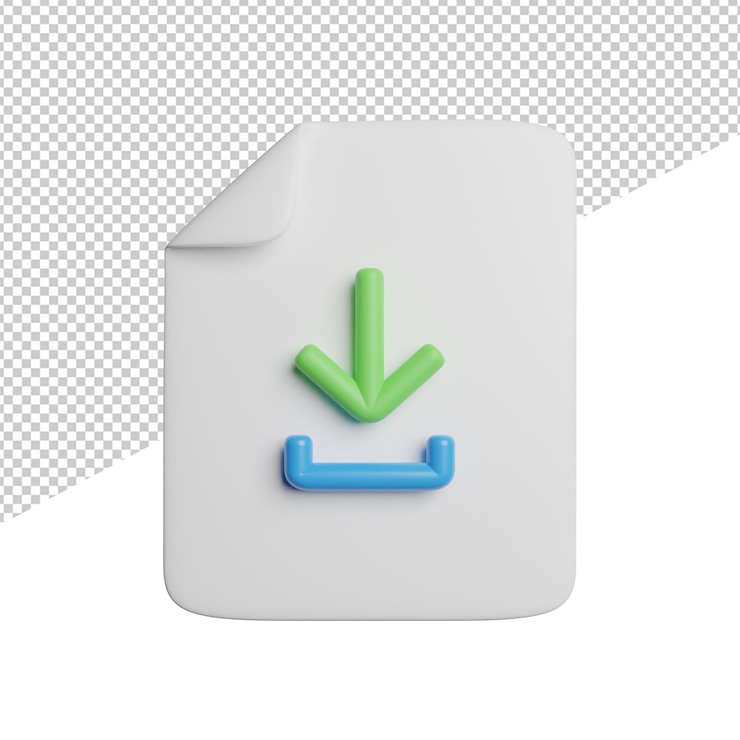 PSD descargar file database vista frontal 3d rendering icono ilustración sobre fondo transparente