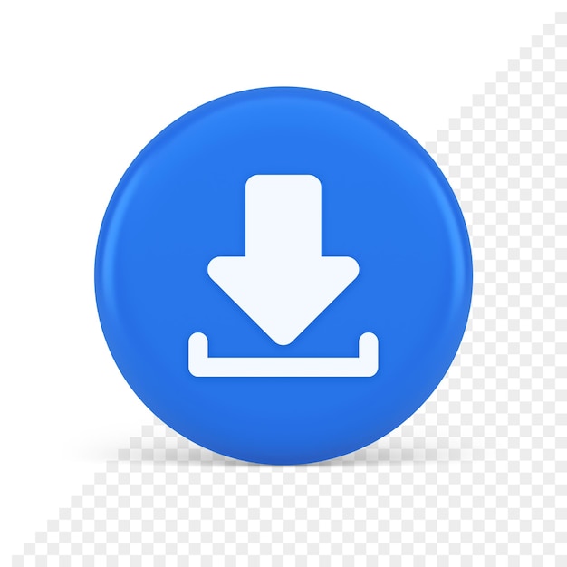 Descargar flecha hacia abajo botón de almacenamiento de información del ciberespacio navegación de archivos de internet icono 3d