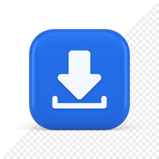 Descargar flecha hacia abajo botón de almacenamiento de información del ciberespacio navegación de archivos de internet icono 3d
