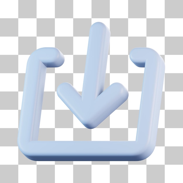 Descargar flecha hacia abajo dentro del icono cuadrado 3D